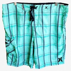 Hurley Mens Swimwear Plaid Swim Board Shorts